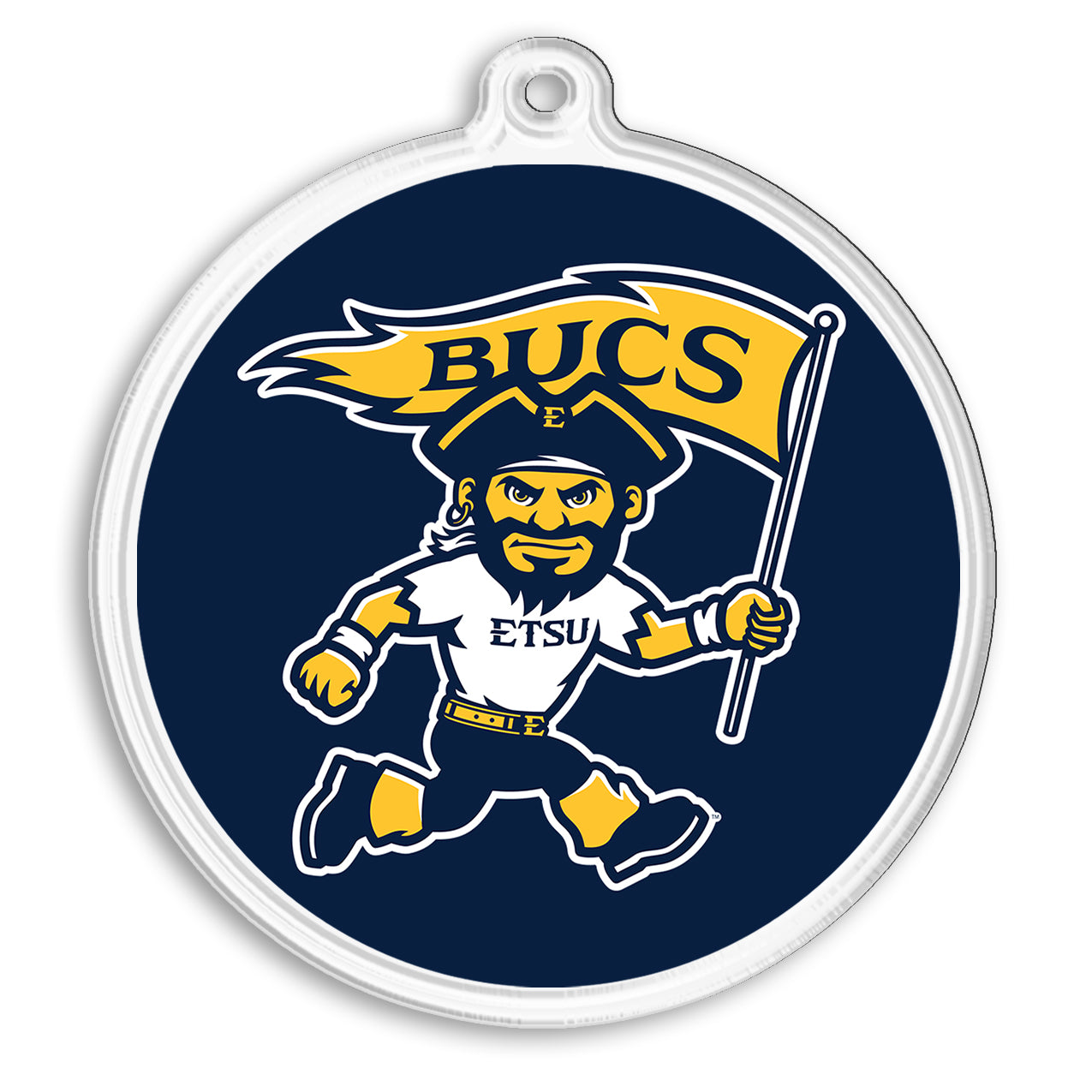 ETSU Bucs - Bucky Spirit Bag Blue Ornament & Bag Tag