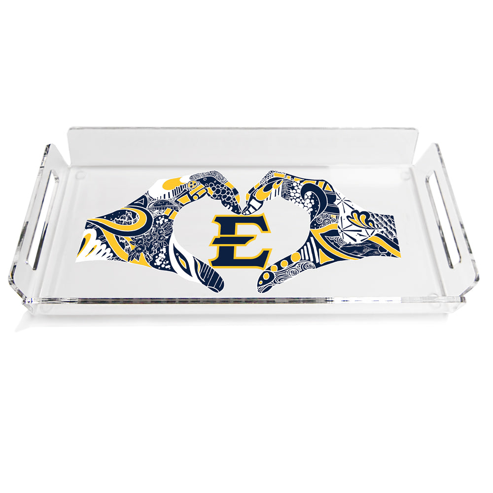 ETSU Bucs - Kelsey Montague E Crystal Decorative Serving Tray
