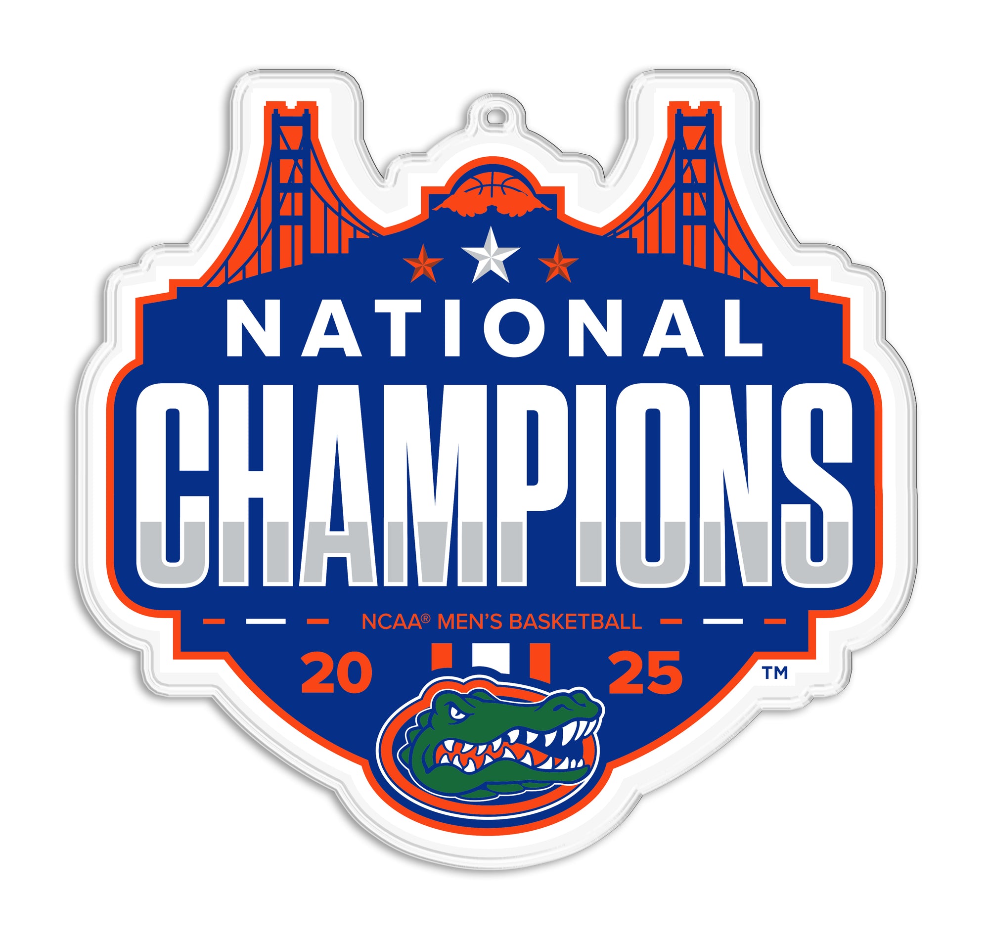 Florida Gators - 2025 Florida Gators National Champions- NCAA Mens Basketball Dimensional Bag Tag & Ornament