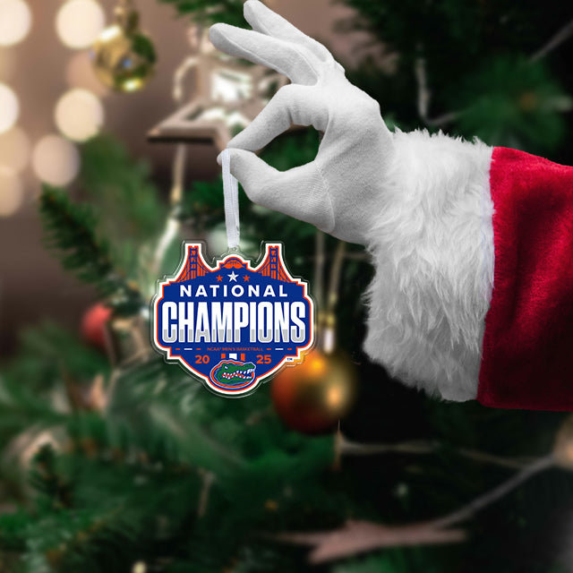 Florida Gators - 2025 Florida Gators National Champions- NCAA Mens Basketball Dimensional Bag Tag & Ornament