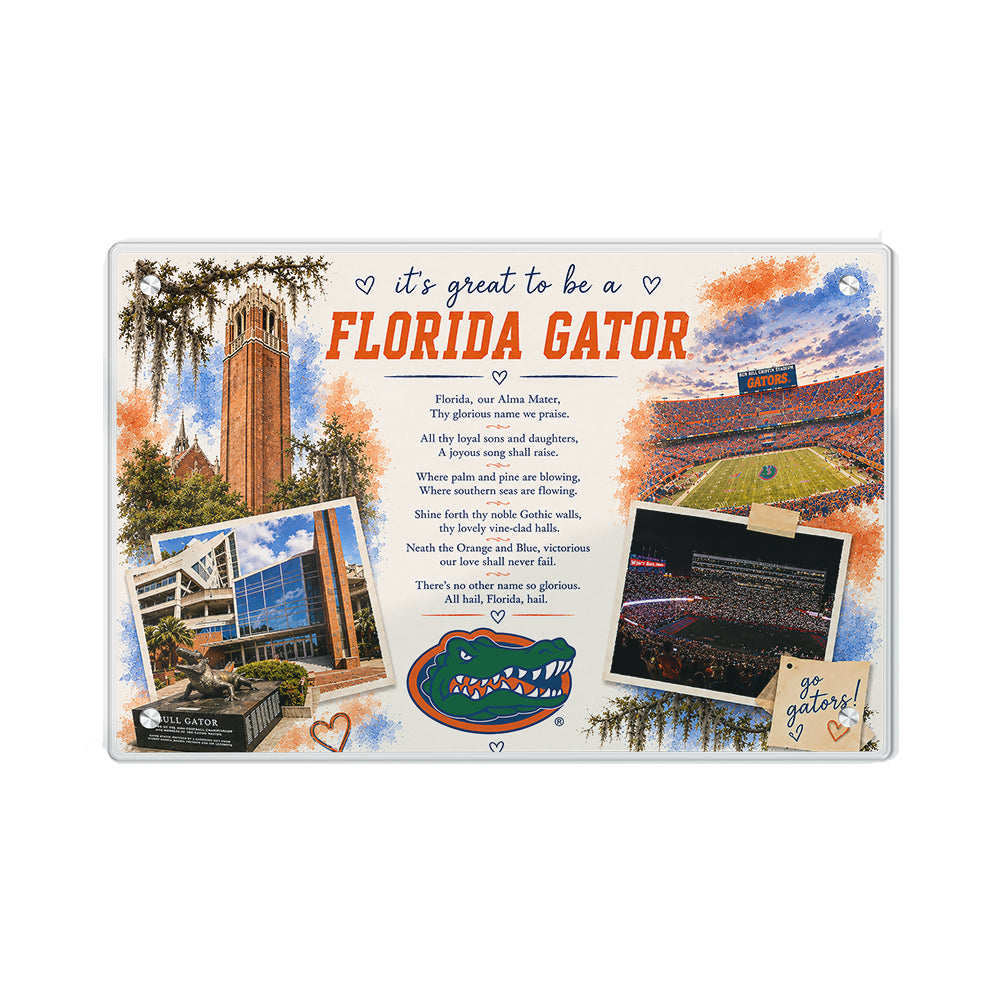 Florida Gators - It's Great to be a Florida Gator Alma Mater - College Wall Art #Canvas