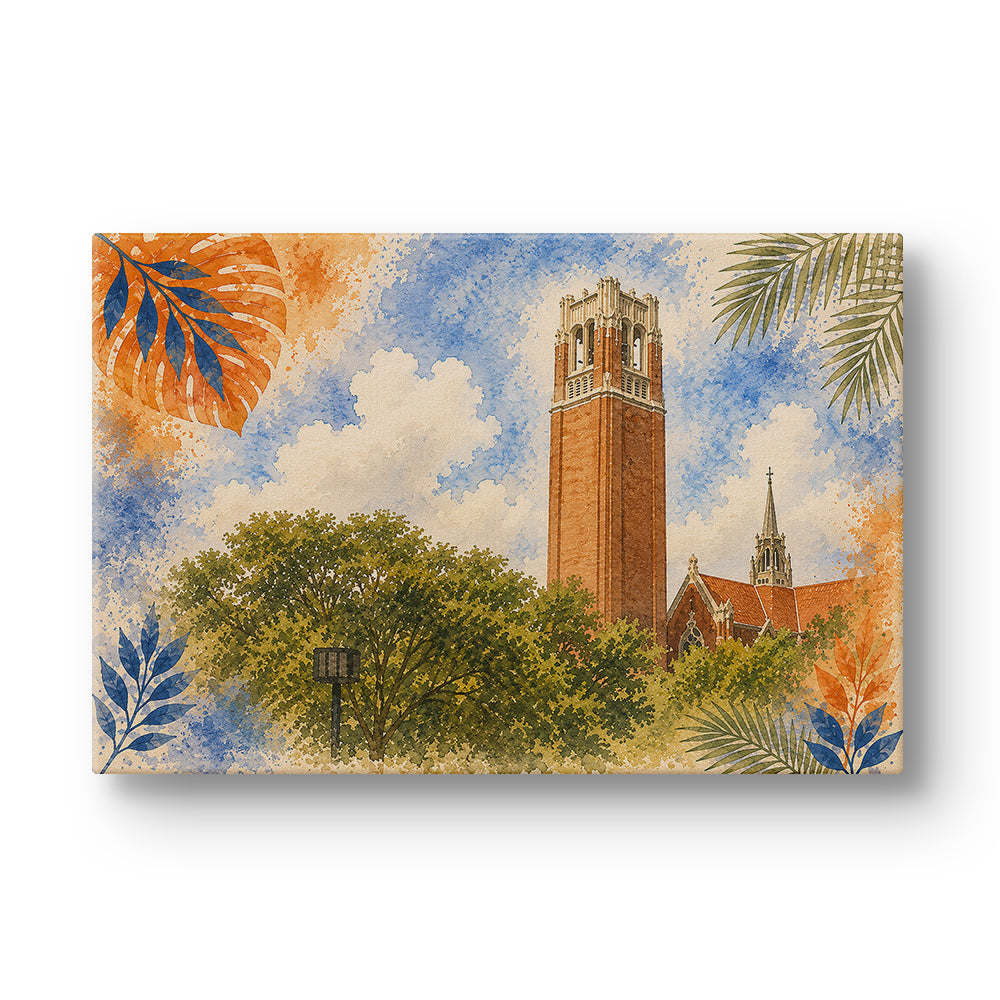Florida Gators - Tropical Century Tower - College Wall Art #Canvas