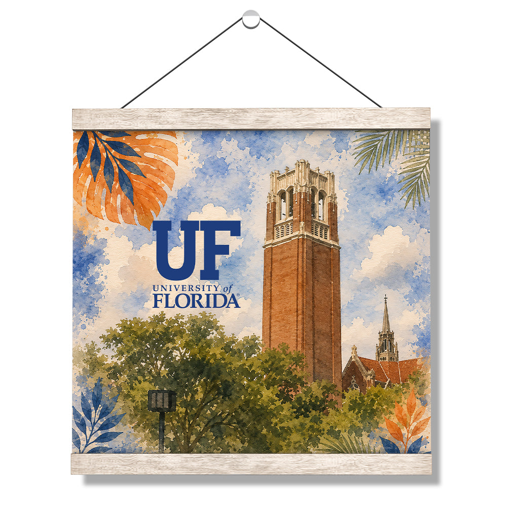 Florida Gators - Tropical Century Tower UF - College Wall Art #Canvas