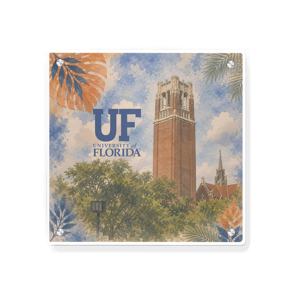 Florida Gators - Tropical Century Tower UF - College Wall Art #Canvas