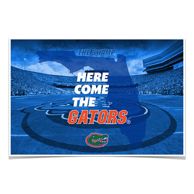 Florida Gators - Here Come the Gators Spurrier Field - College Wall Art #Poster