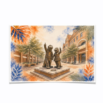 Florida Gators - Albert and Alberta Campus Mascot Statue - College Wall Art #Poster