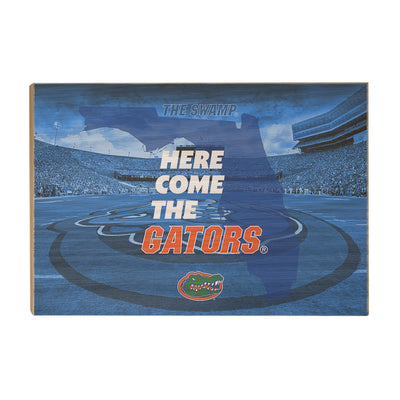 Florida Gators - Here Come the Gators Spurrier Field - College Wall Art #Wood