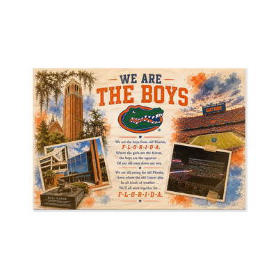 Florida Gators - We are the Boys from Old Florida - College Wall Art #Wood