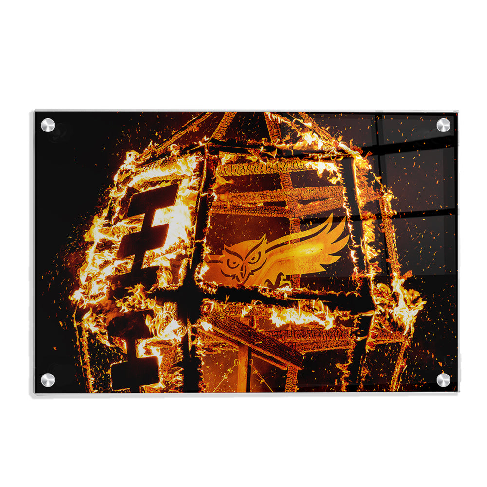 Florida Atlantic Owls - Owls Bonfire - College Wall Art #Canvas