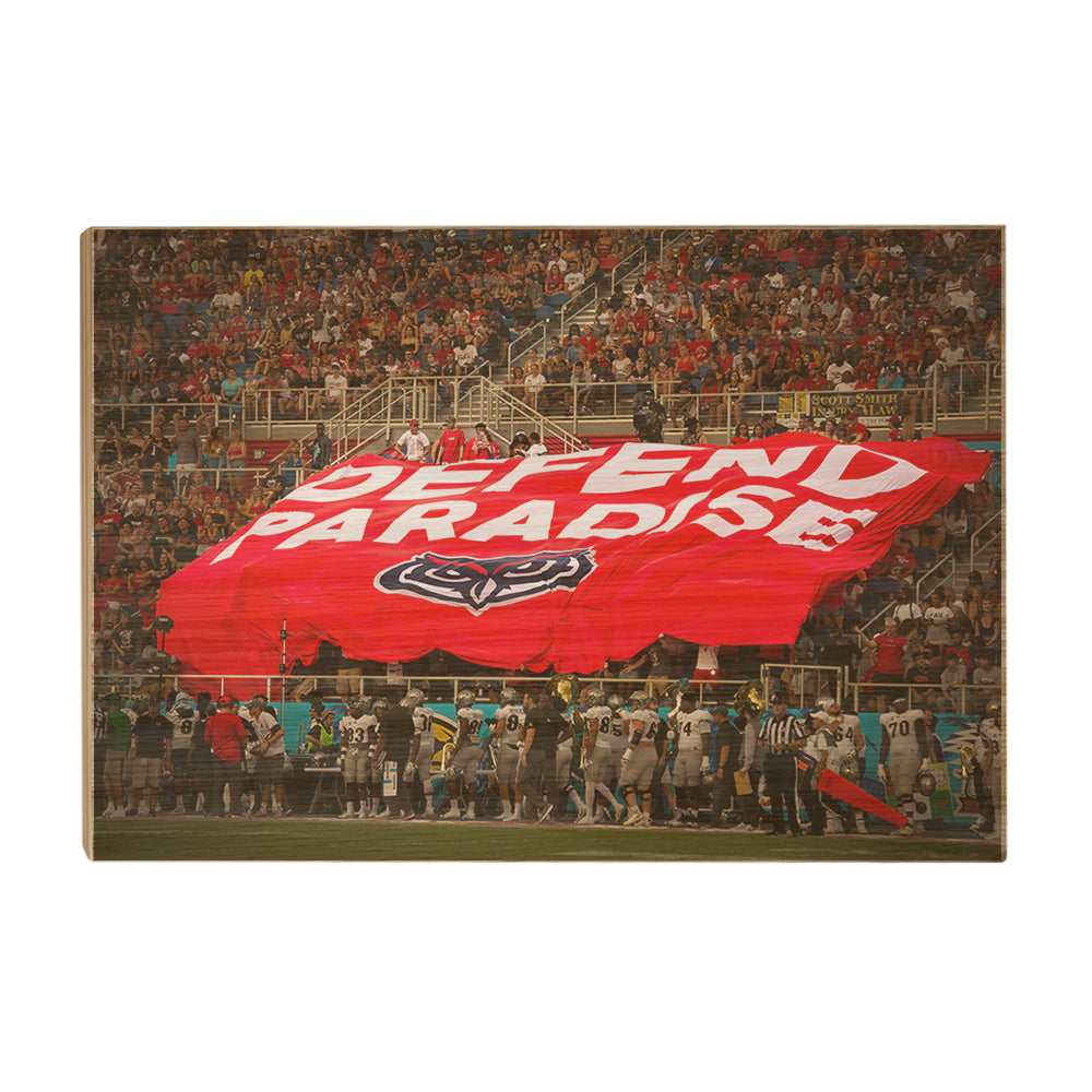 Florida Atlantic Owls - Defend Paradise - College Wall Art #Canvas