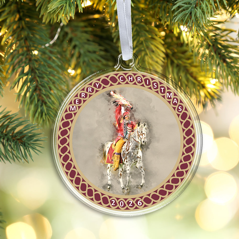 Florida State Seminoles - Osceola Watercolor Christmas 2026 Ornament