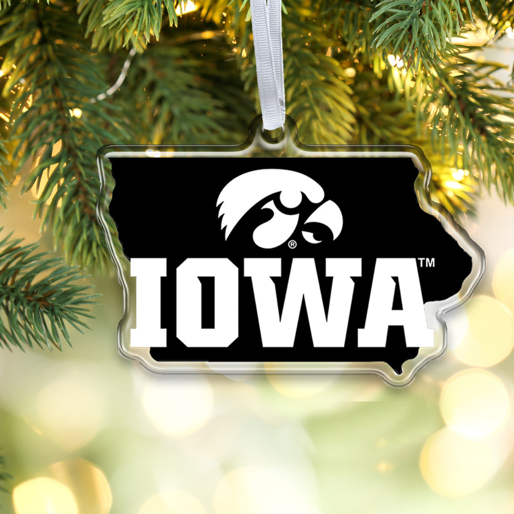 Iowa Hawkeyes - Iowa State Cutout Ornament & Bag Tag