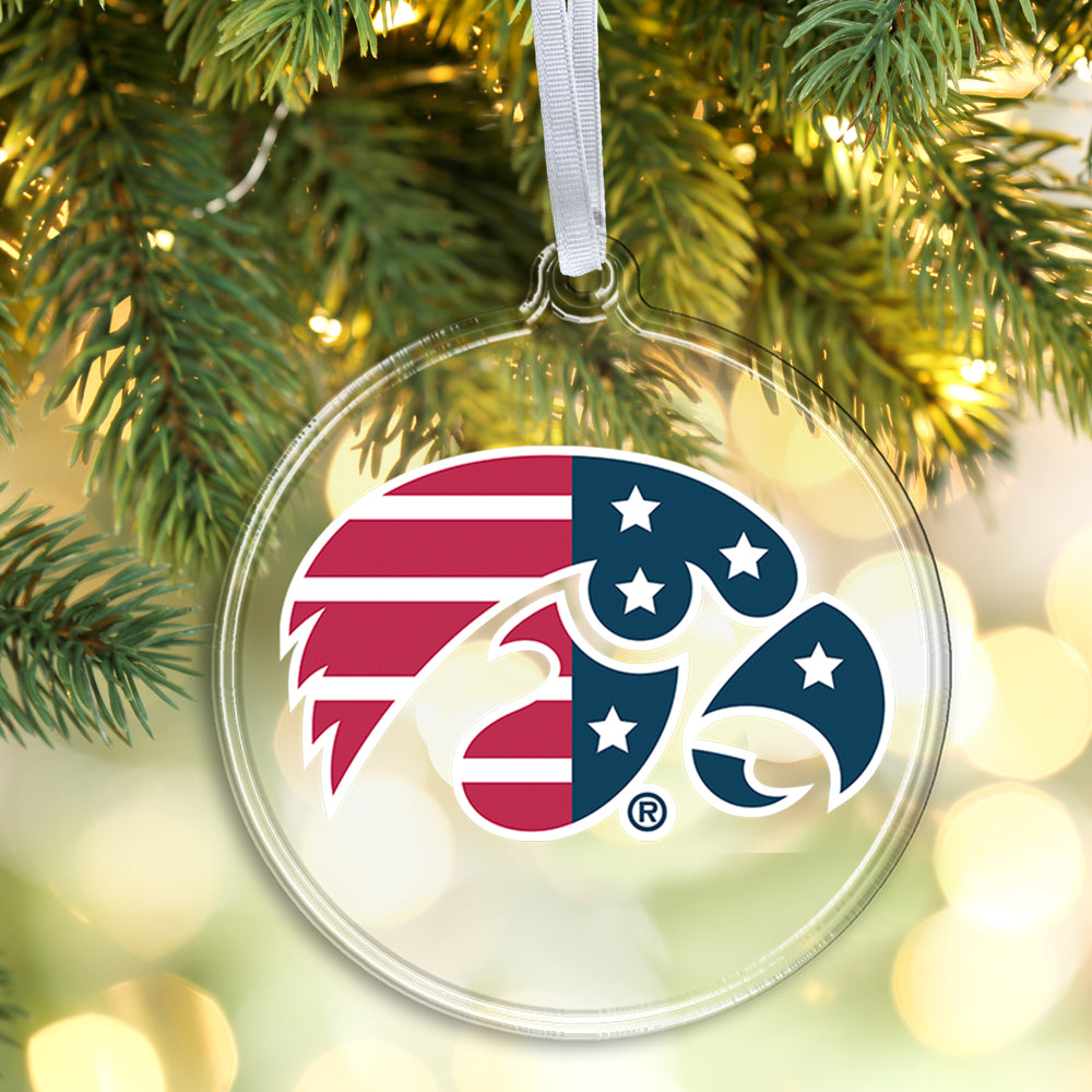 Iowa Hawkeyes - Tigerhawk Stars and Stripes Ornament & Bag Tag