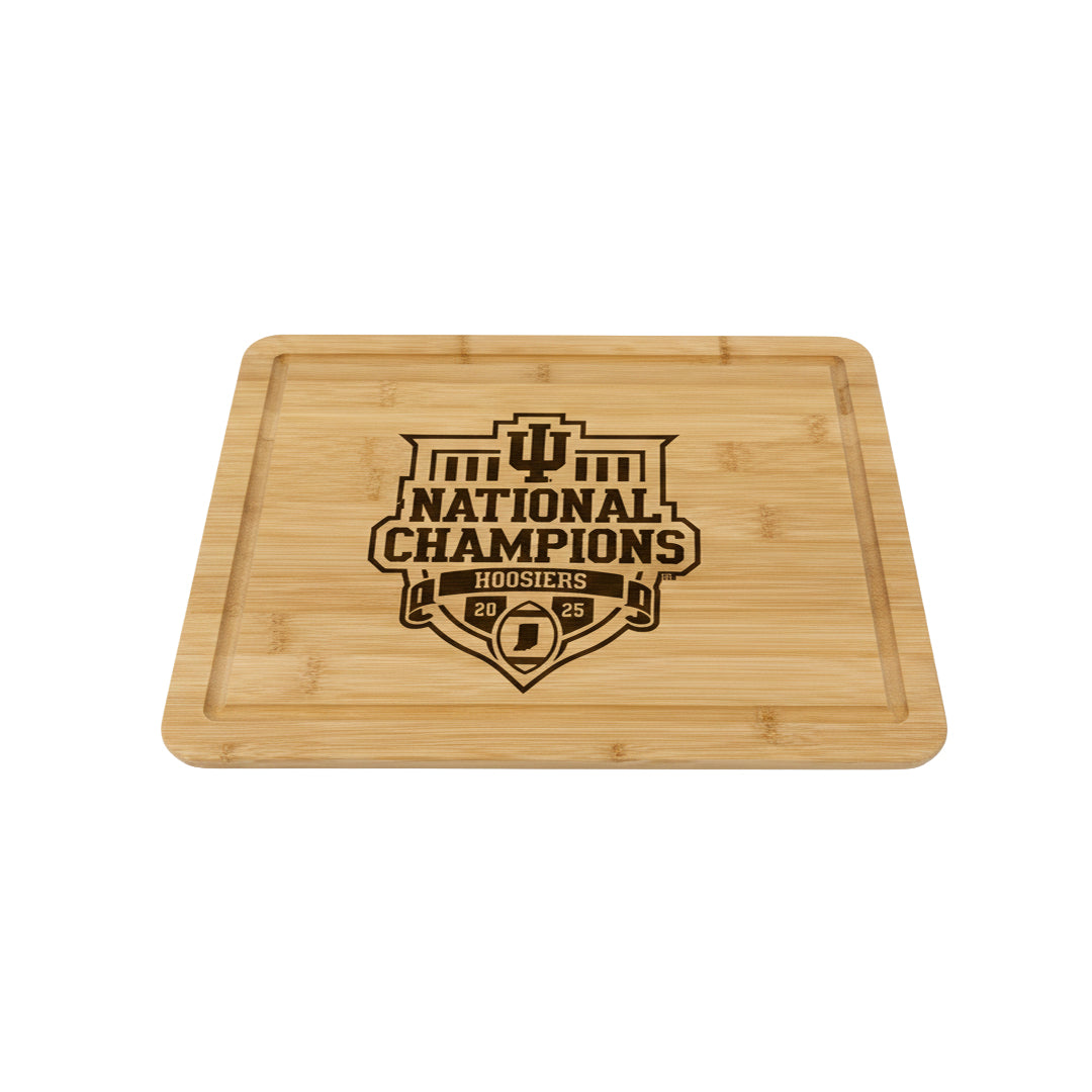 Indiana Hoosiers - Indiana Hoosiers National Champions Laser Engraved Bamboo Charcuterie Tray