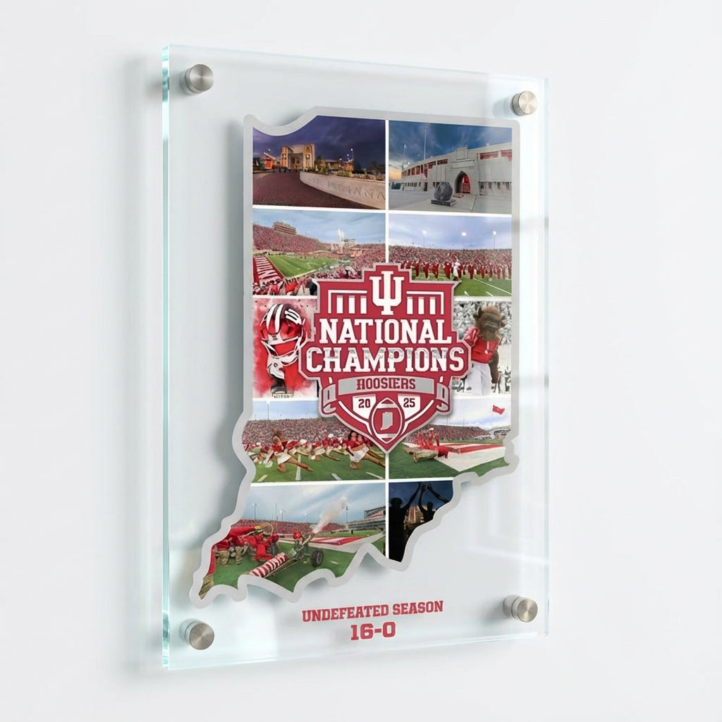 Indiana Hoosiers - Indiana Football National Champions Undefeated Season Hoosiers Acrylic Wall Art - College Wall Art #Acrylic