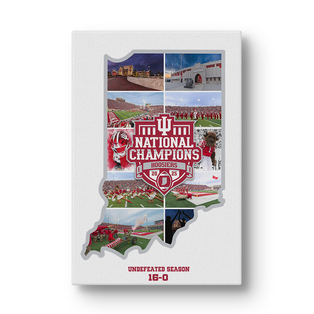 Indiana Hoosiers - Indiana Football National Champions Undefeated Season Gallery Wrap Canvas - College Wall Art #Canvas