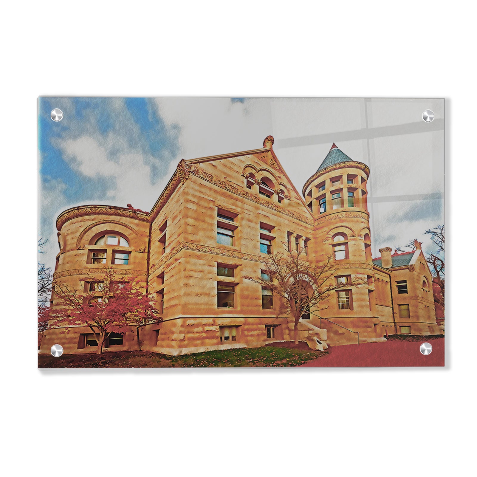 Indiana Hoosiers - Maxwell Hall Watercolor - College Wall Art #Canvas