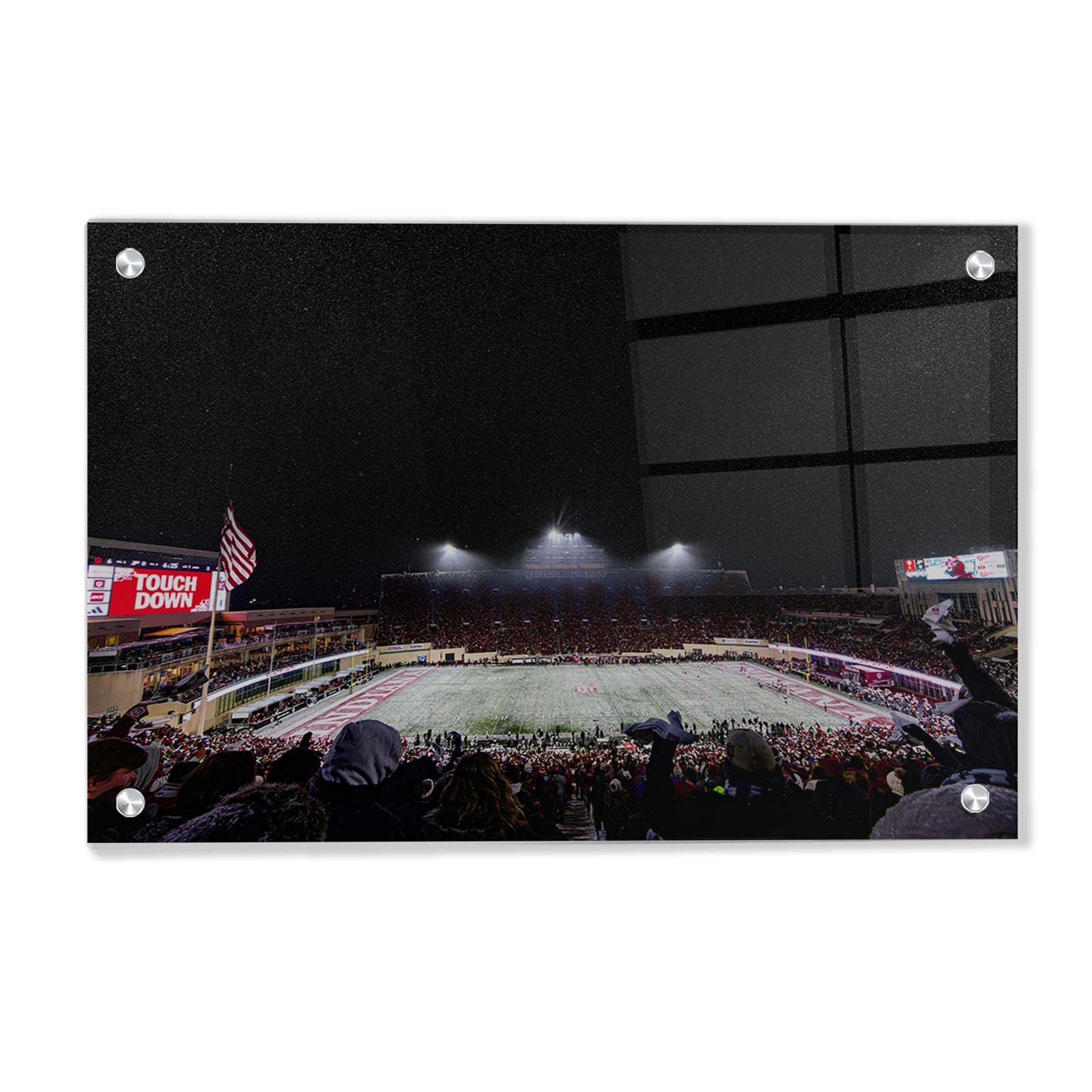 Indiana Hoosiers - Touchdown in the Snow - College Wall Art #Canvas