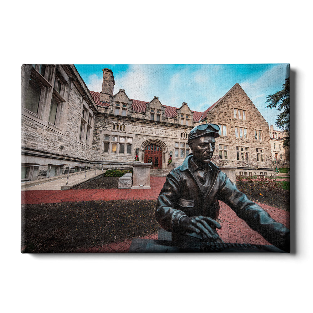 Indiana Hoosiers - A Good Book is the Precious Life-blood of a Master-Spirit - College Wall Art #Canvas