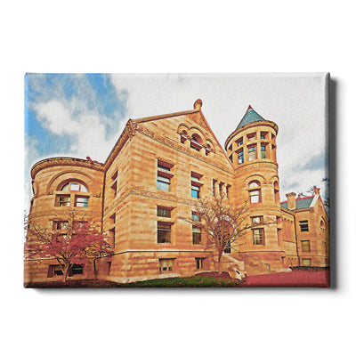 Indiana Hoosiers - Maxwell Hall Watercolor - College Wall Art #Canvas
