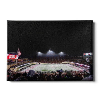 Indiana Hoosiers - Touchdown in the Snow - College Wall Art #Canvas