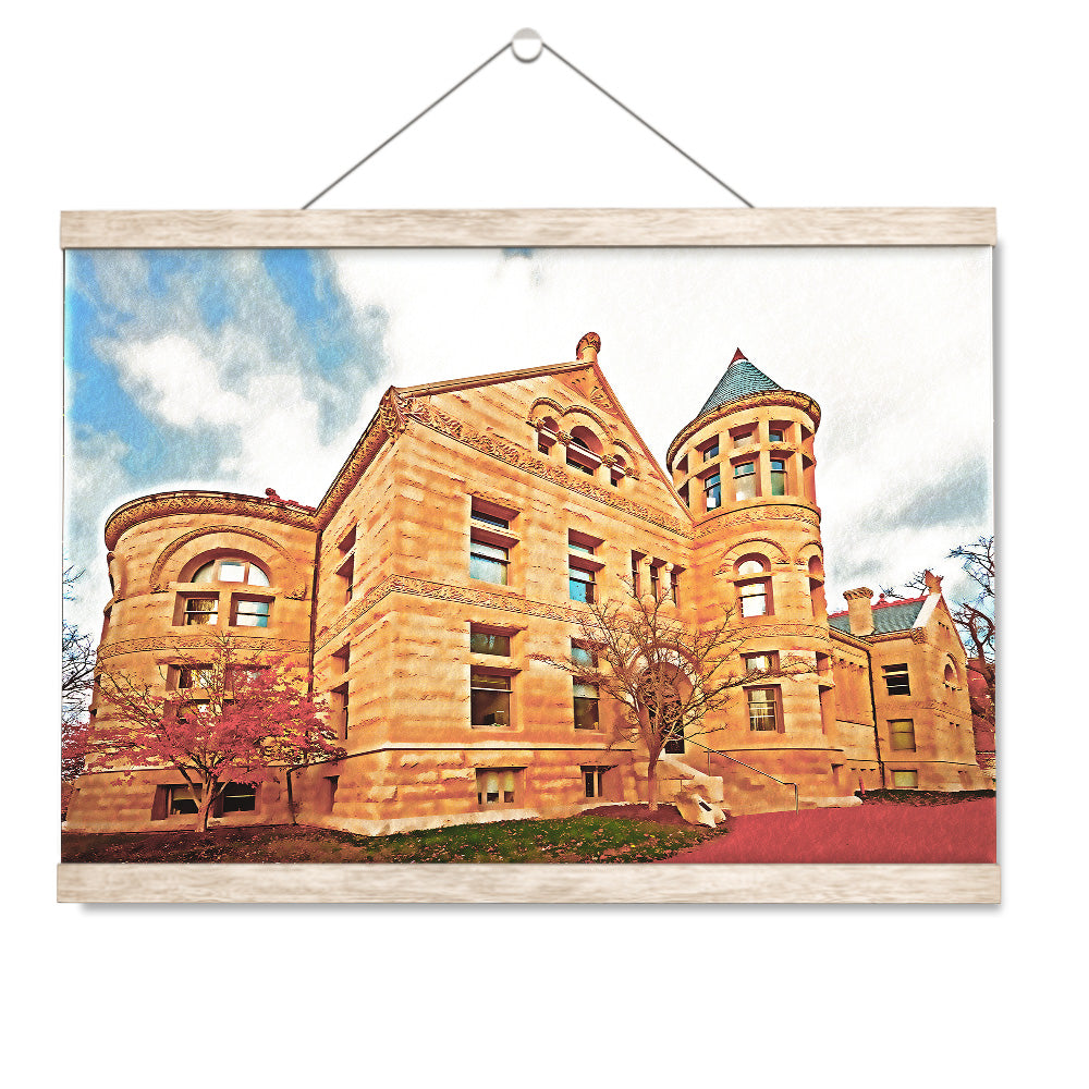 Indiana Hoosiers - Maxwell Hall Watercolor - College Wall Art #Canvas