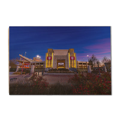 Indiana Hoosiers - Sunrise over Indiana's Memorial Stadium - College Wall Art #Wood