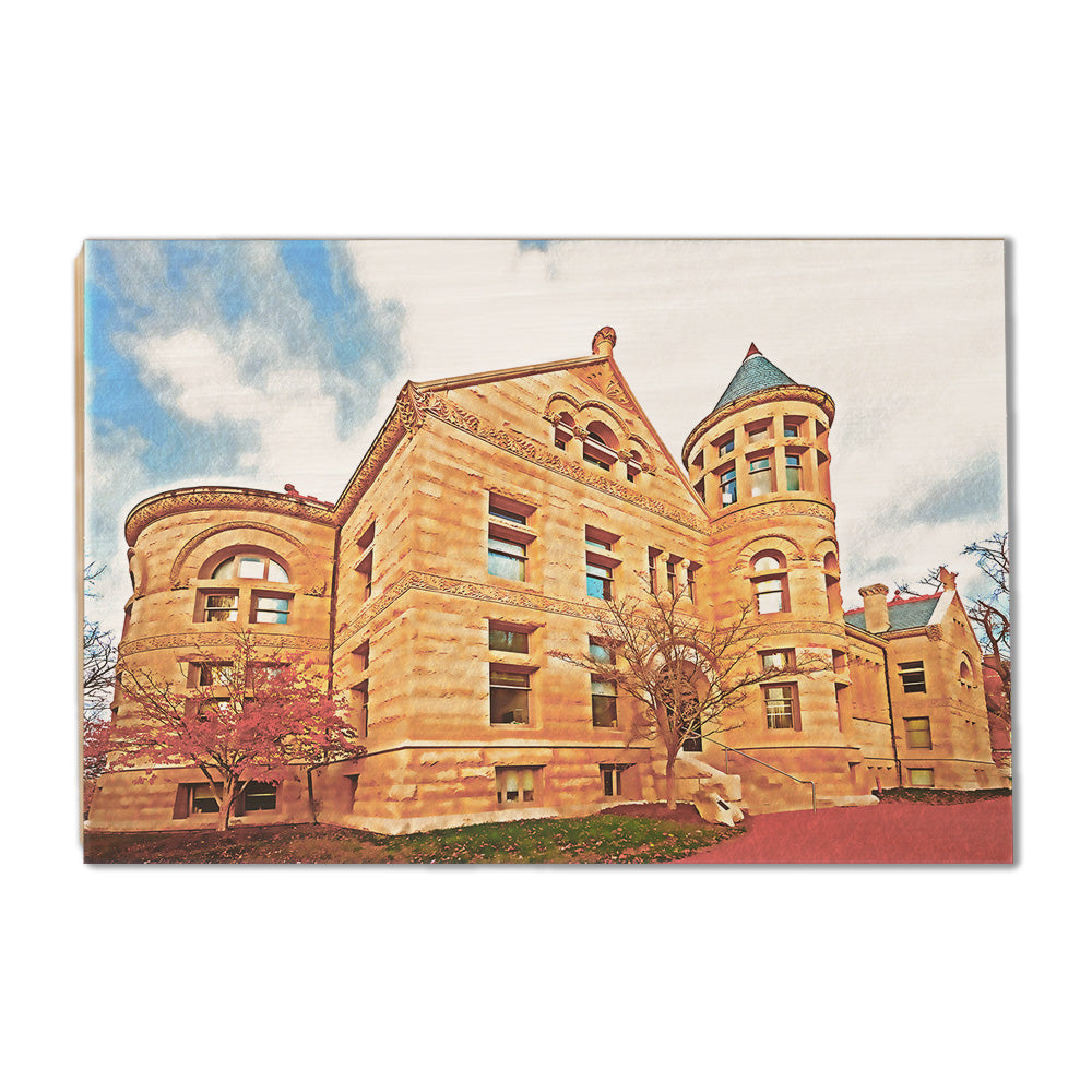 Indiana Hoosiers - Maxwell Hall Watercolor - College Wall Art #Canvas