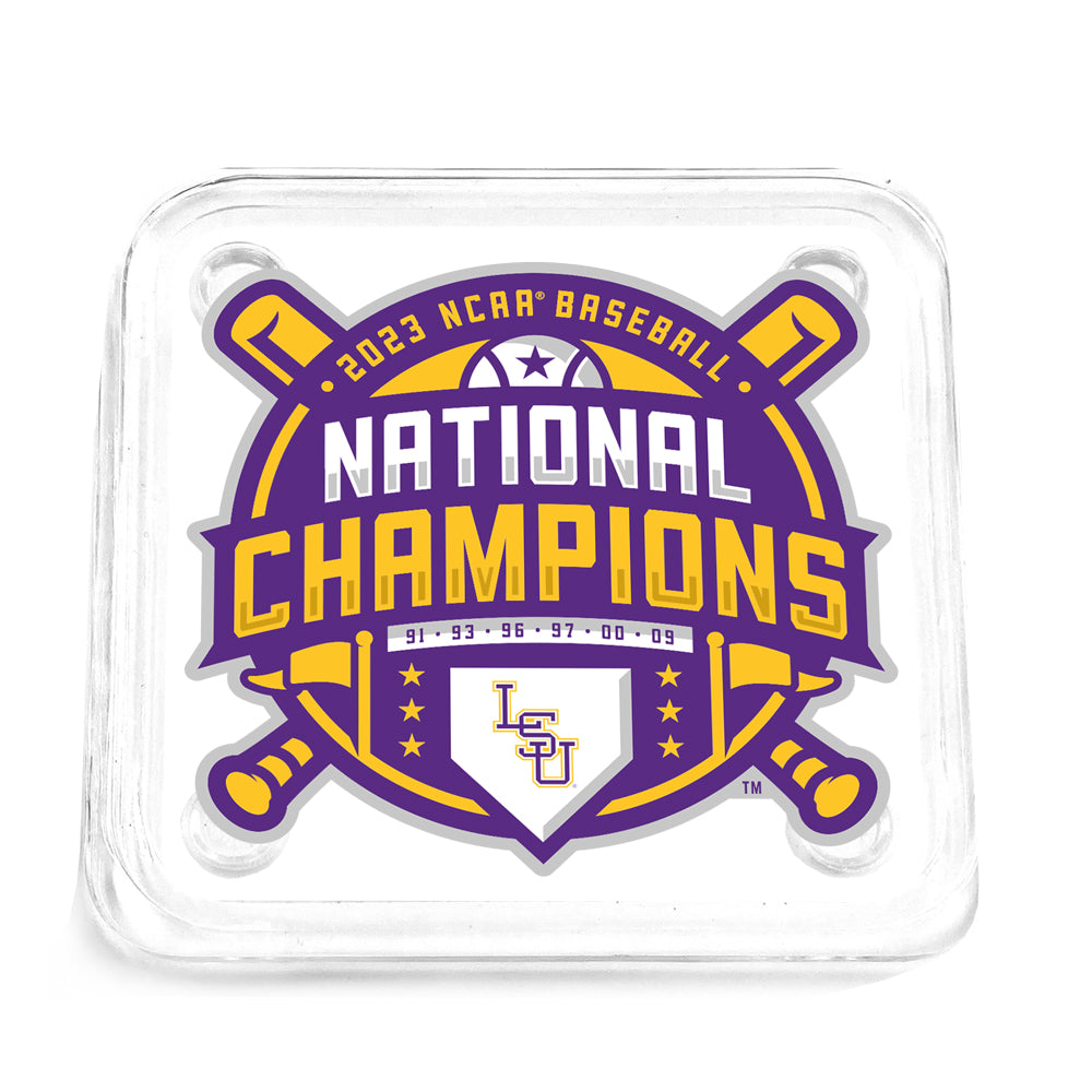 LSU Tigers - LSU 2023 NCAA Baseball National Champions Logo Drink Coaster - College Wall Art #Coaster