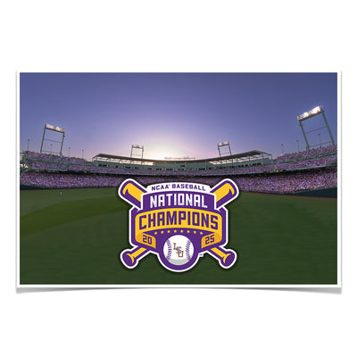 LSU Tigers - NCAA Baseball National Champions Charles Schwab Field - College Wall Art #Poster