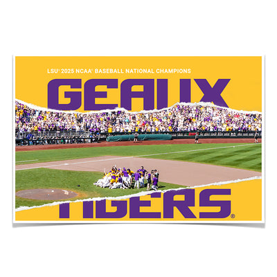 LSU Tigers - Geaux Tigers 2025 NCAA Baseball National Champions - College Wall Art #Poster
