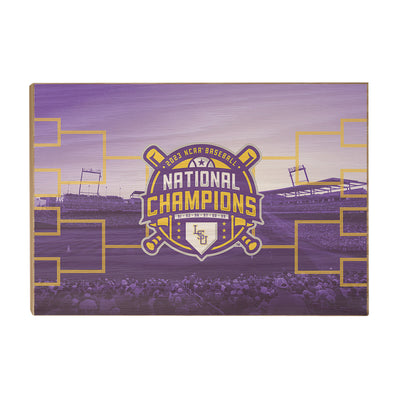 LSU Tigers - 2023 NCAA Baseball National Champions - College Wall Art #Wood