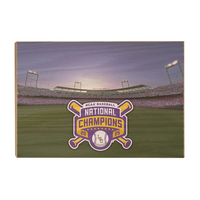 LSU Tigers - NCAA Baseball National Champions Charles Schwab Field - College Wall Art #Wood