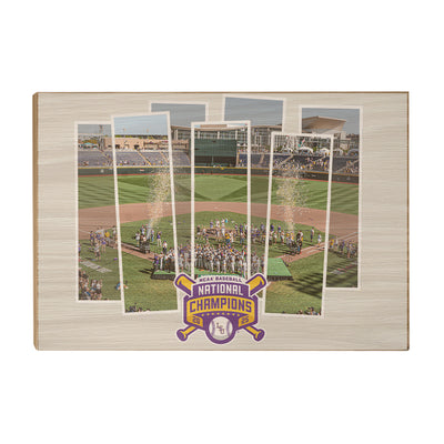 LSU Tigers - LSU Tigers 2025 NCAA Baseball National Champions Celebration - College Wall Art #Wood