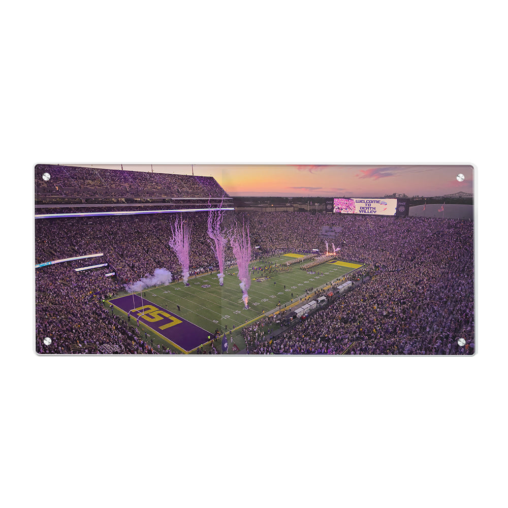 LSU Tigers - LSU Enter LSU Football Panoramic - College Wall Art #Canvas