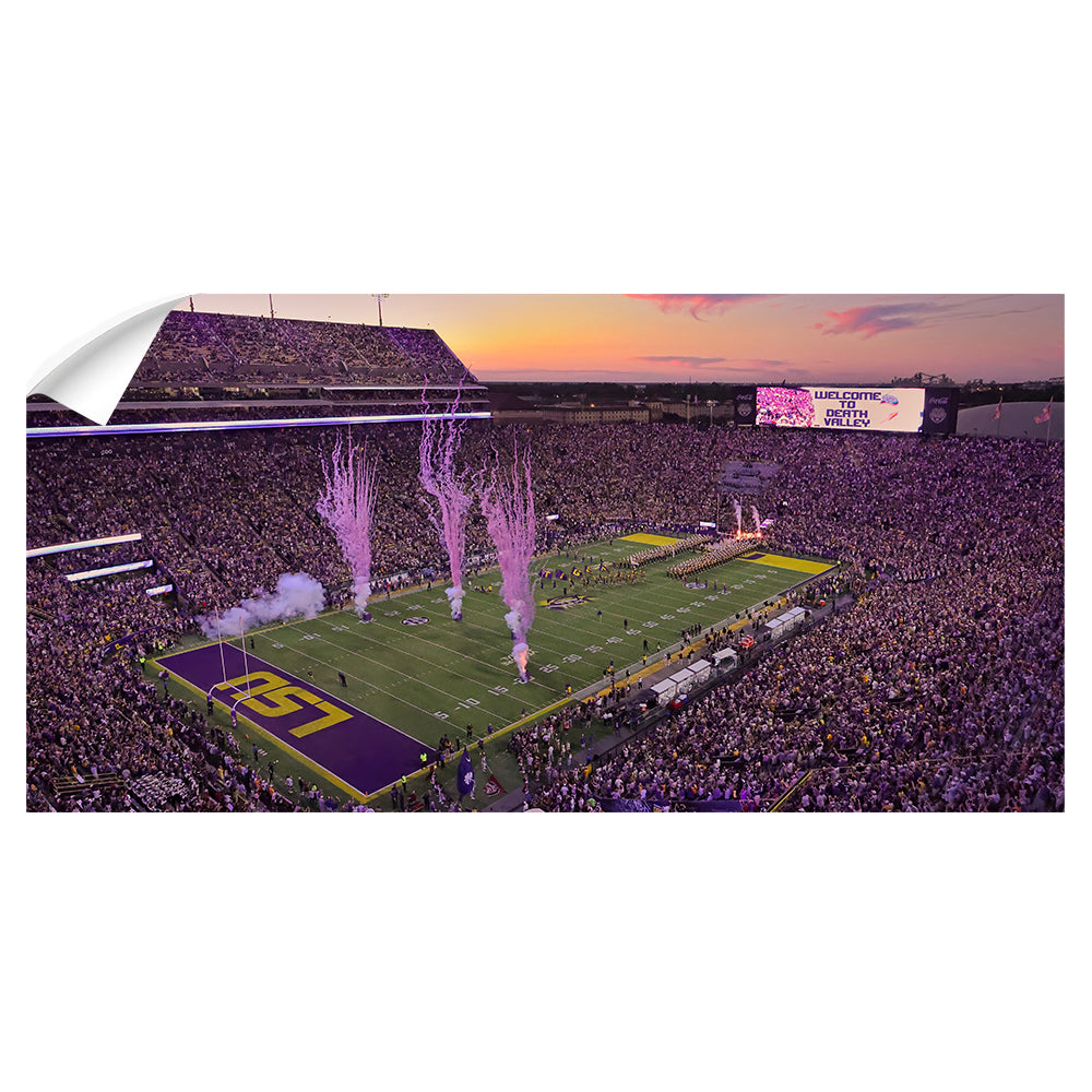 LSU Tigers - LSU Enter LSU Football Panoramic - College Wall Art #Canvas