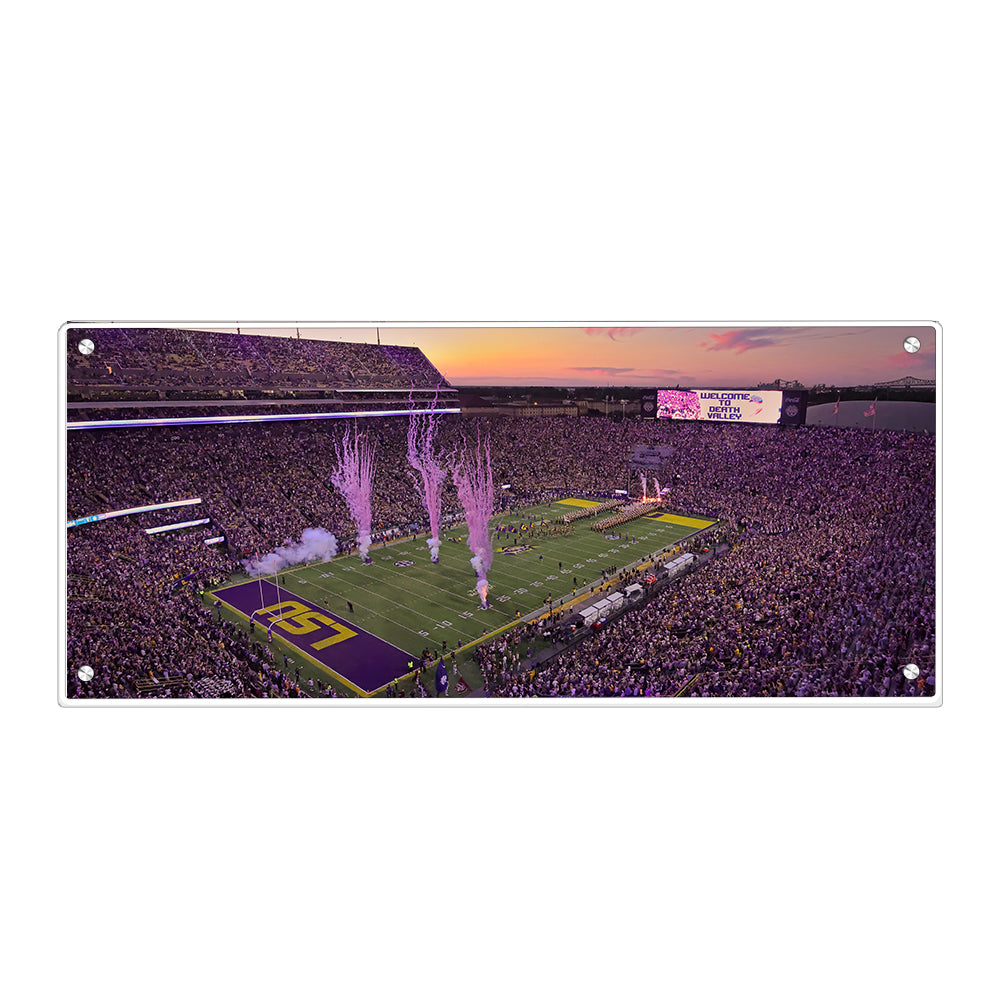 LSU Tigers - LSU Enter LSU Football Panoramic - College Wall Art #Canvas