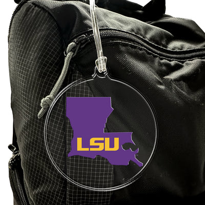 LSU Tigers - LSU State Purple Bag Tag & Ornament