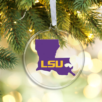 LSU Tigers - LSU State Purple Bag Tag & Ornament