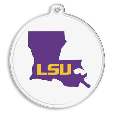 LSU Tigers - LSU State Purple Bag Tag & Ornament