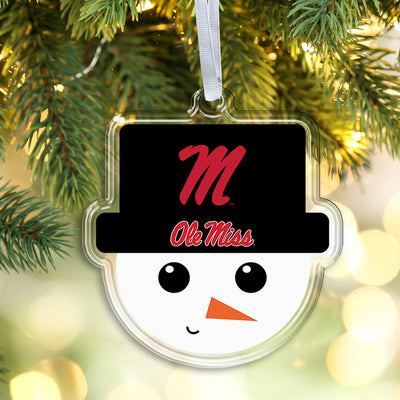 Ole Miss Rebels - Ole Miss Snowman Head Double-Sided Ornament