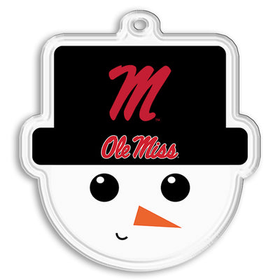 Ole Miss Rebels - Ole Miss Snowman Head Double-Sided Ornament
