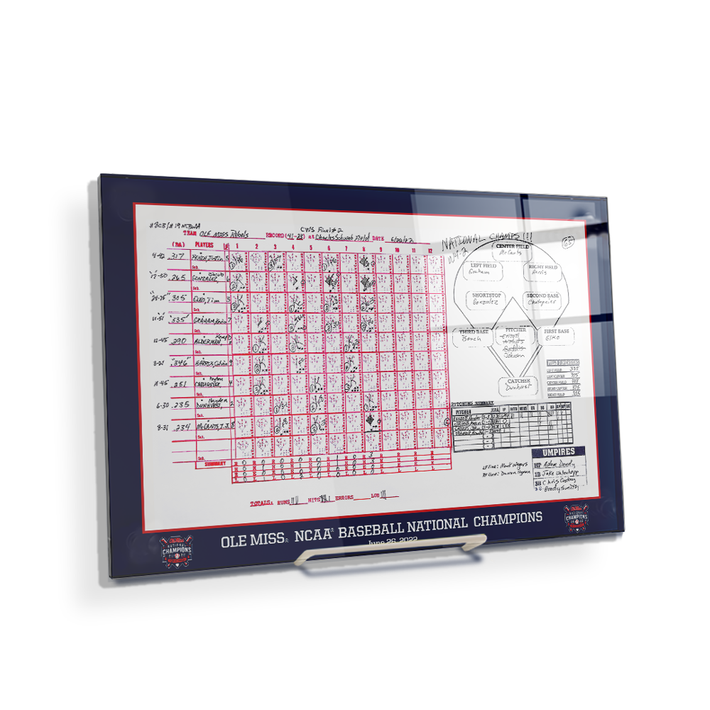 Ole Miss Rebels - Ole Miss NCAA Baseball National Champions Scorecard - College Wall Art #Canvas