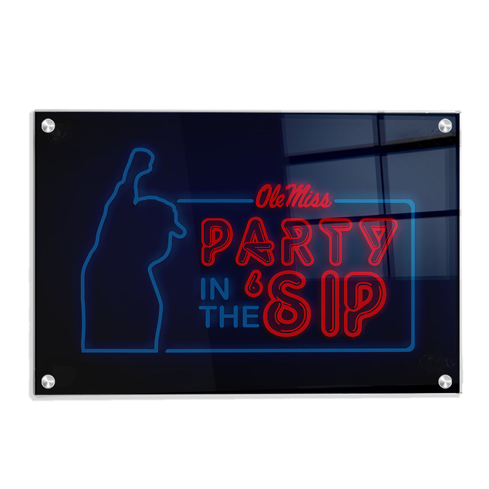 Ole Miss Rebels - Neon Party in the SIP - College Wall Art #Canvas