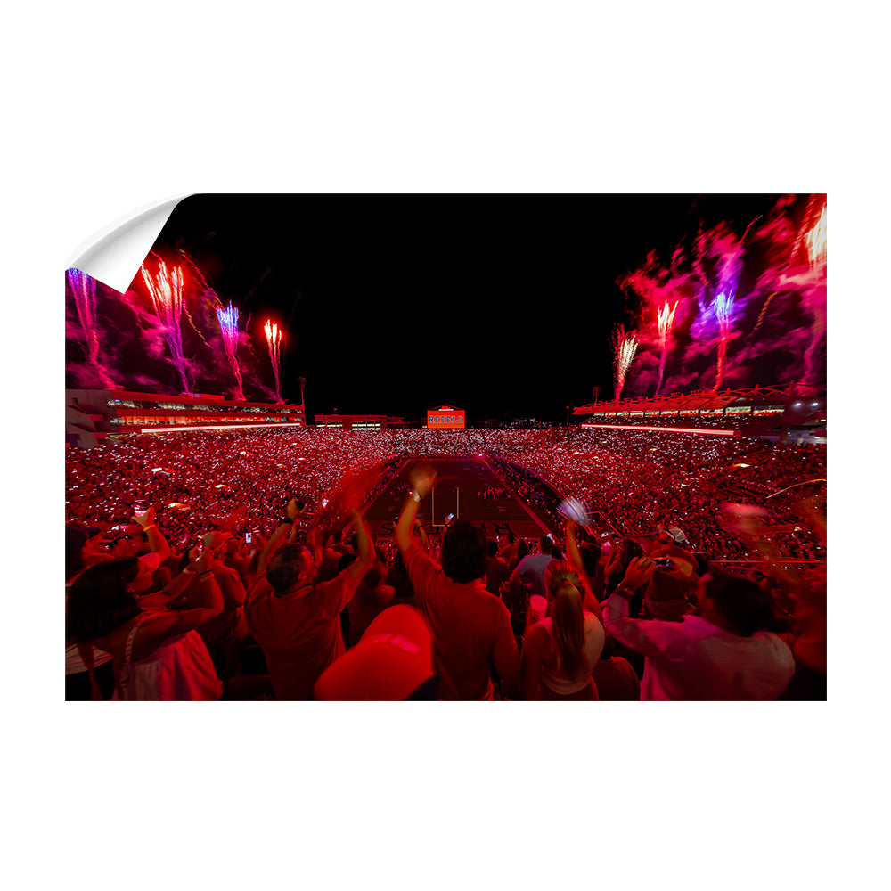 Ole Miss Rebels - Rebel Red Light Up Vaught-Hemingway - College Wall Art #Canvas