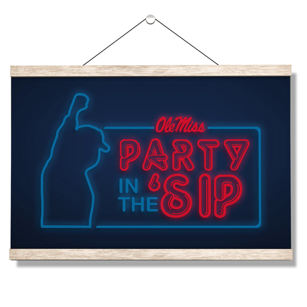 Ole Miss Rebels - Neon Party in the SIP - College Wall Art #Canvas
