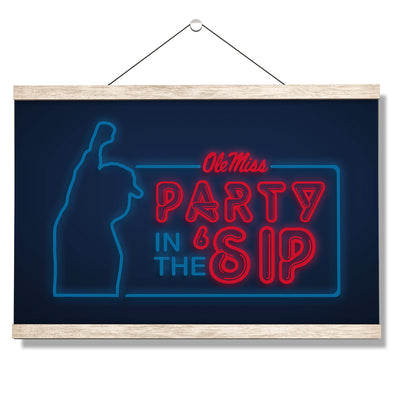 Ole Miss Rebels - Neon Party in the SIP - College Wall Art #Hanging Canvas