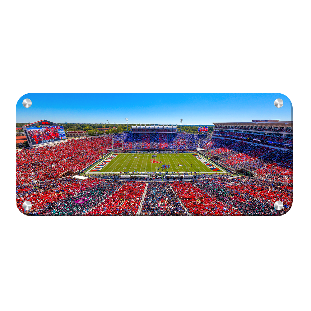 Ole Miss Rebels - Ole Miss Stripe Out Panoramic - College Wall Art #Canvas
