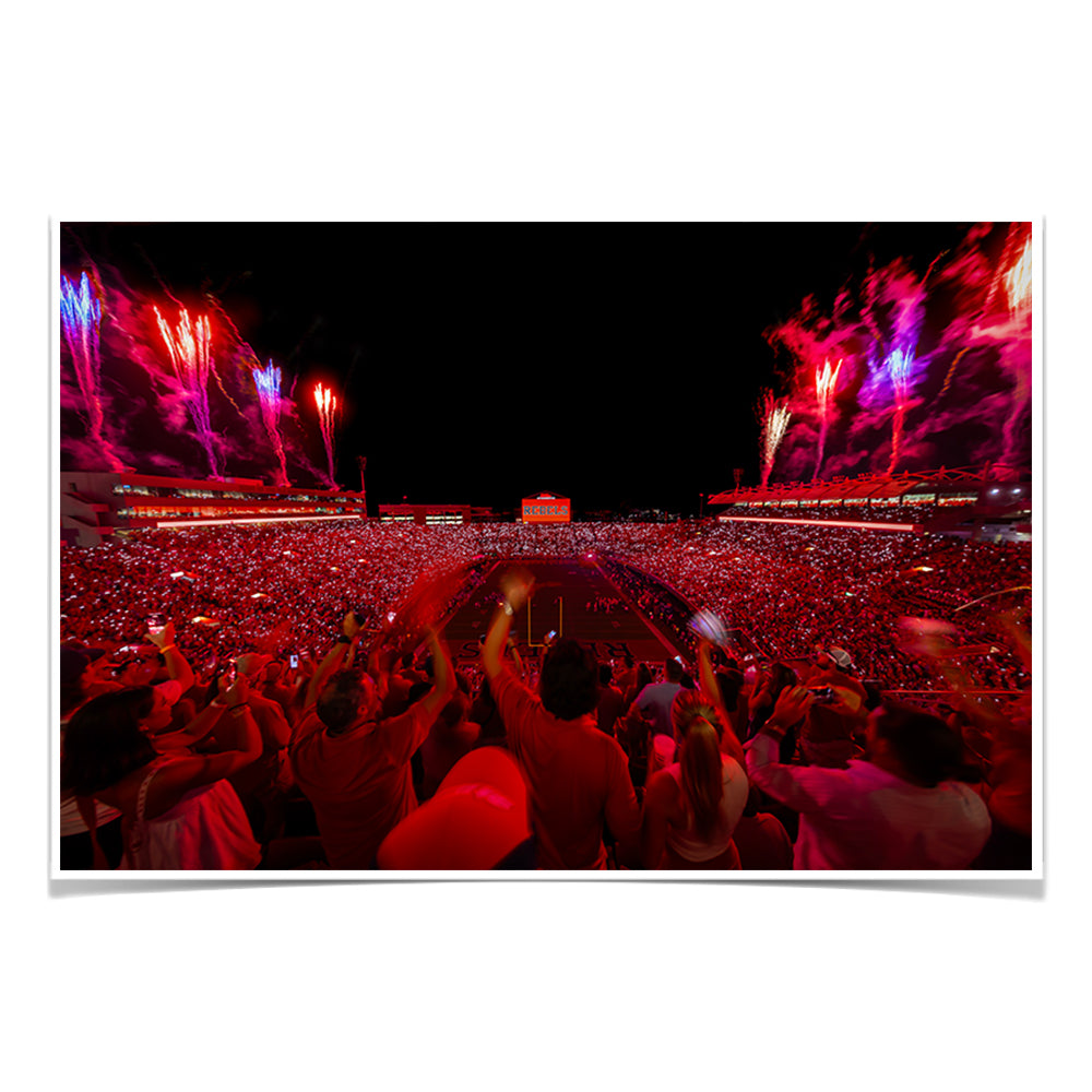 Ole Miss Rebels - Rebel Red Light Up Vaught-Hemingway - College Wall Art #Canvas