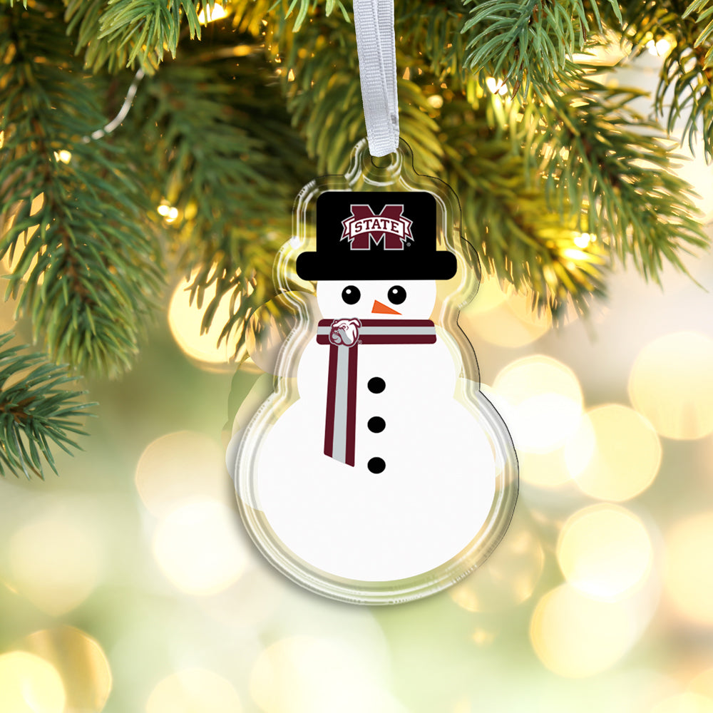 Mississippi State Bulldogs  - Snowman Ornament